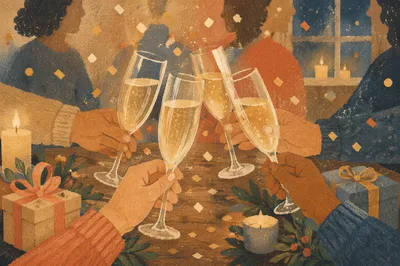 Holiday Fellowship Toast with Confetti