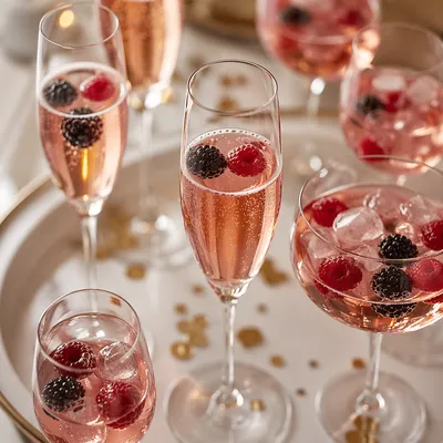 Elegant Holiday Champagne Toast With Confetti