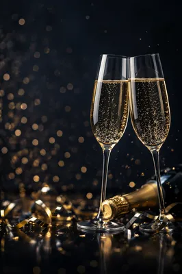 Elegant Holiday Champagne Toast with Confetti