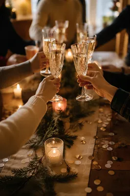 Holiday Fellowship Champagne Toast with Confetti