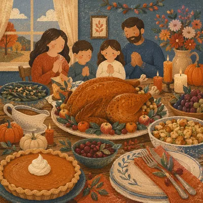 Cozy Thanksgiving Turkey Feast Table