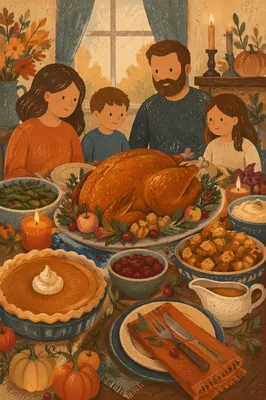 Cozy Thanksgiving Turkey Feast Table