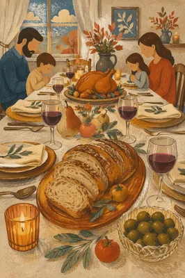 Elegant Thanksgiving Turkey Feast Table