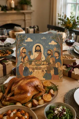 Thanksgiving Turkey Feast on Cozy Table