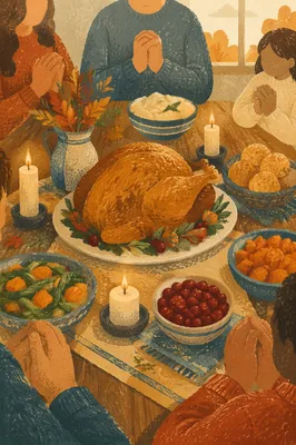 Thanksgiving Turkey Feast with Family Gratitude