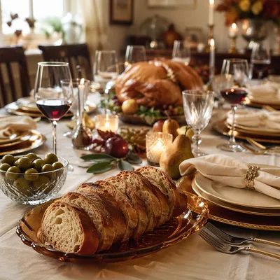 Elegant Thanksgiving Turkey Feast Table