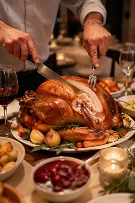 Warm Thanksgiving Turkey Feast Table