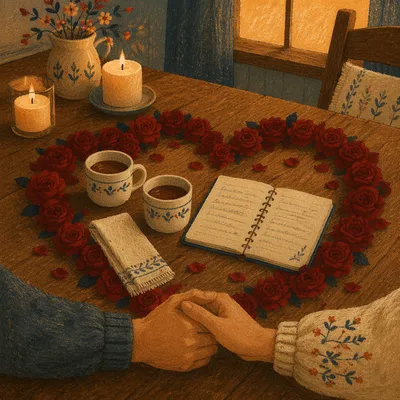 Valentine Roses and Prayer Table