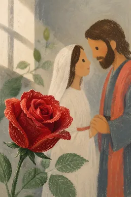 Valentine’s Day Red Rose on Ceramic Heart
