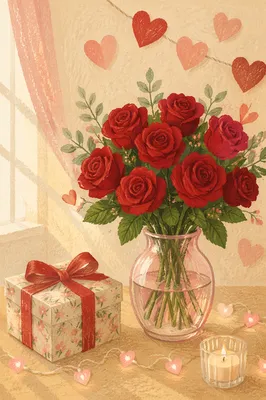 Romantic Red Roses Valentine Table Decor