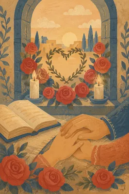 Valentine Roses and Heart Wreath Devotion