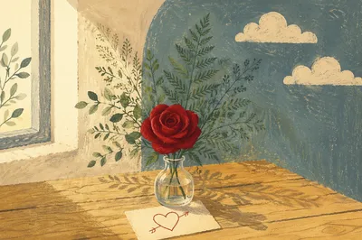Romantic Red Rose Valentine Still Life