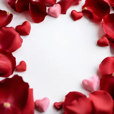 Romantic Red Roses Valentine Flat Lay