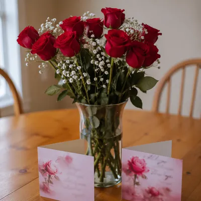 Romantic Red Roses Valentine Table Setting