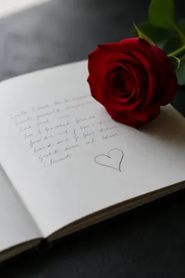 Red Rose Love Note Valentine Still Life