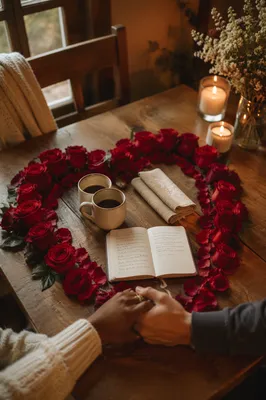 Romantic Valentine Roses and Prayer Table