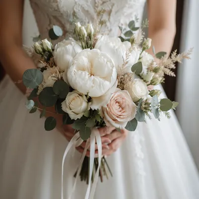 Romantic Bridal Bouquet with White Flowers