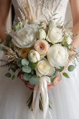 Romantic Bridal Bouquet with White Flowers