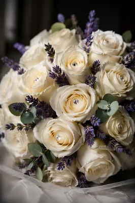 Elegant White Rose Bridal Bouquet
