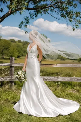 Serene Bride with White Meadow Bouquet