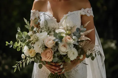Elegant Bridal Bouquet with White Flowers