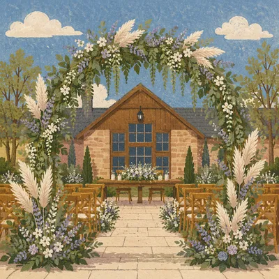 Rustic Outdoor Wedding Floral Arch Ceremony