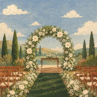 Outdoor Wedding Flower Arch in Garden
