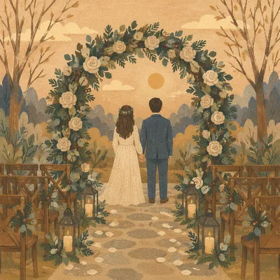 Holiday Garden Wedding Floral Arch
