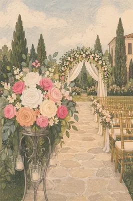 Romantic Garden Wedding Floral Arch Ceremony