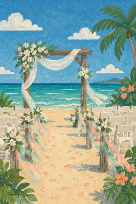 Outdoor Beach Wedding Floral Arch