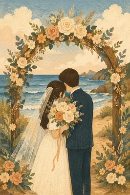 Romantic Beach Wedding Flower Arch