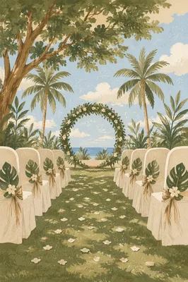 Tropical Outdoor Wedding Ceremony Arch