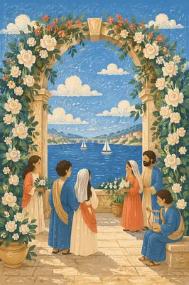 Outdoor Wedding Floral Arch by the Bay