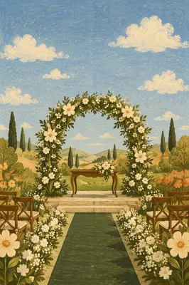 Romantic Outdoor Wedding Arch in Garden