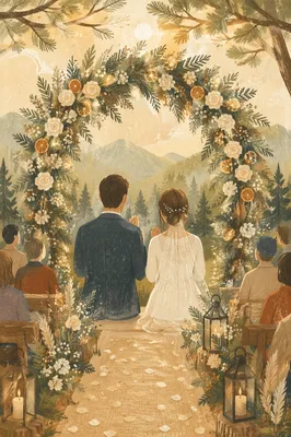 Holiday Garden Wedding Beneath Floral Arch