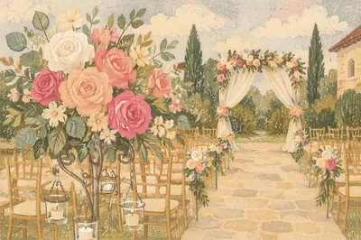 Romantic Garden Wedding Floral Ceremony Arch