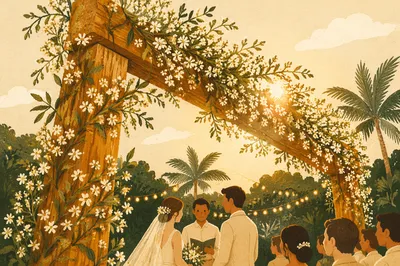 Outdoor Wedding Arch with Wildflowers