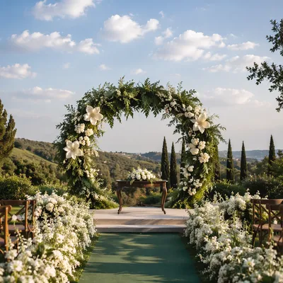 Outdoor Wedding Flower Arch in Garden