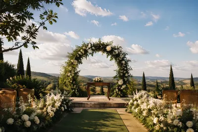 Outdoor Wedding Ceremony Arch in Garden