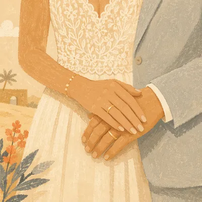Elegant Gold Wedding Rings in Warm Sunlight