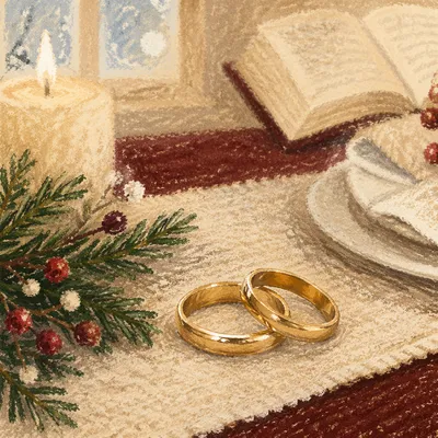 Elegant Gold Wedding Rings for Holiday Ceremony