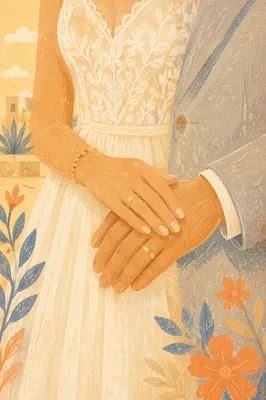 Elegant Gold Wedding Rings Close Up