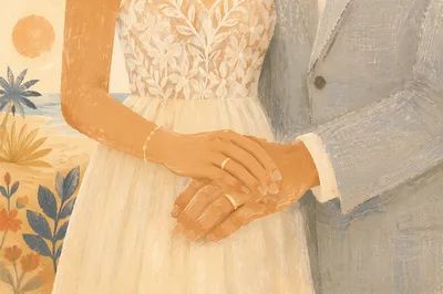 Elegant Gold Wedding Rings Close Up