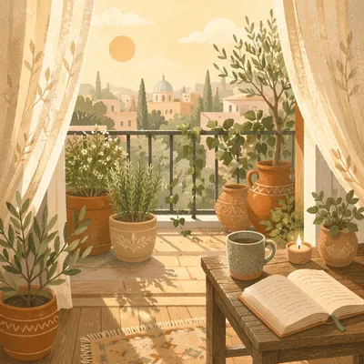 Morning Balcony Garden Viewed from Living Room