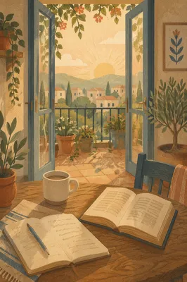 Morning Devotion Nook with Balcony Plants