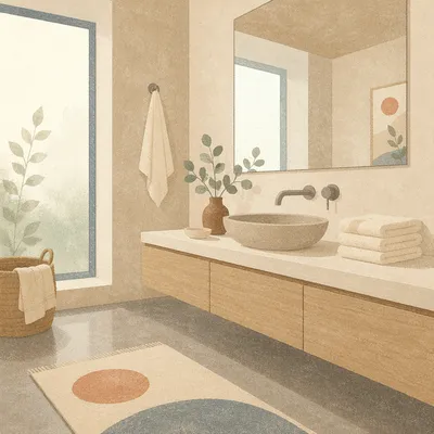 Serene Minimalist Modern Bathroom Interior