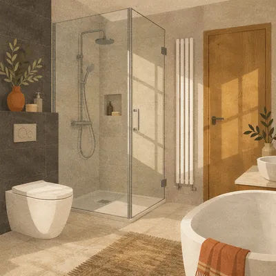Sunlit Minimalist Modern Bathroom Interior