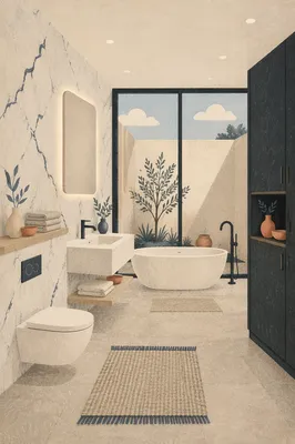 Modern Minimalist Bathroom with Spa Atmosphere