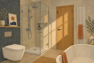 Sunlit Modern Minimalist Bathroom Interior