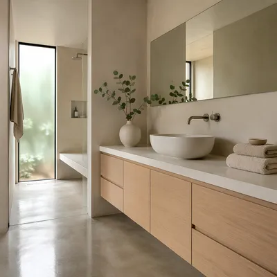 Serene Minimalist Modern Bathroom Interior